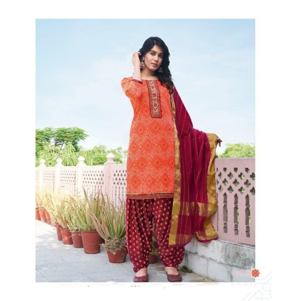 Designer Patiala Suit in Orange